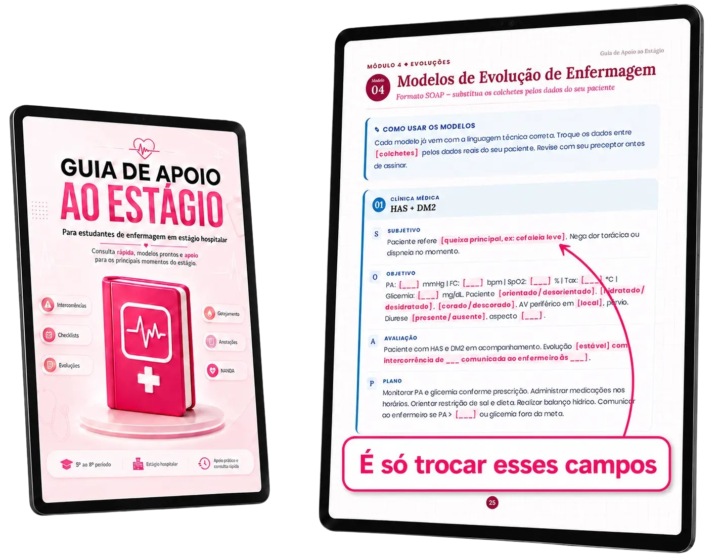 Capa do Guia e modelo SOAP com campos prontos para adaptar